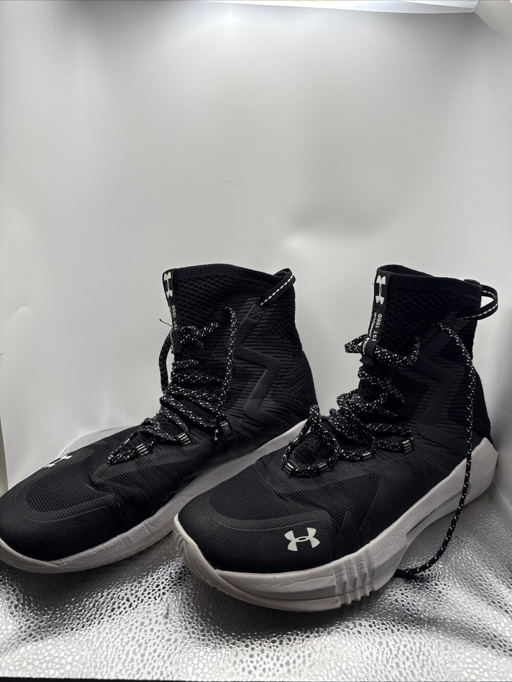 Size 12 - Under Armour Highlight Ace 2.0 Black White W